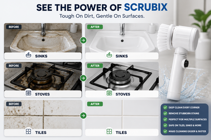 Scrubix Electric Spin Scrubber – 5-in-1 Power Cleaning Brush