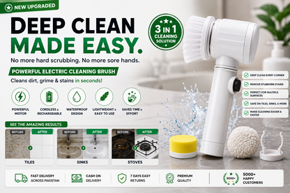 Scrubix Electric Spin Scrubber – 5-in-1 Power Cleaning Brush